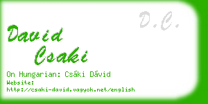 david csaki business card